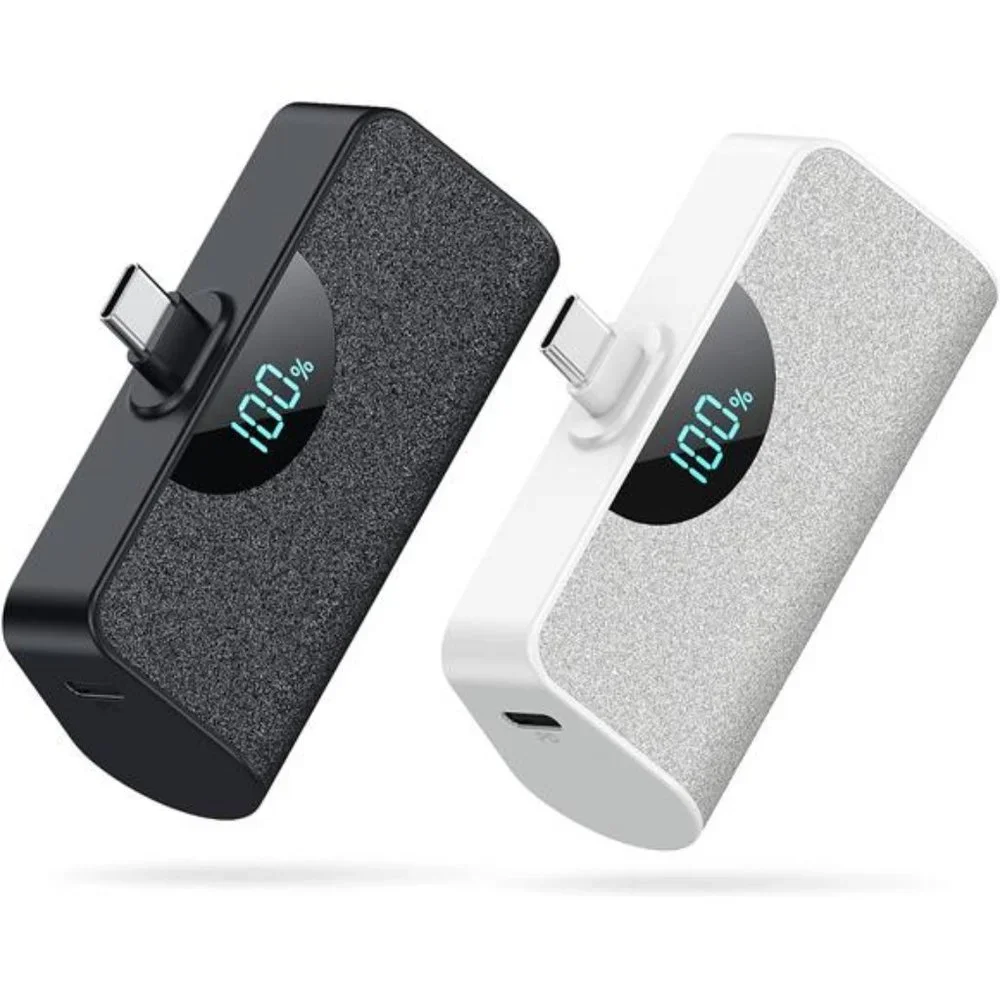 [2 Pack] Mini Portable Charger USB-C Power Bank 5200mAh